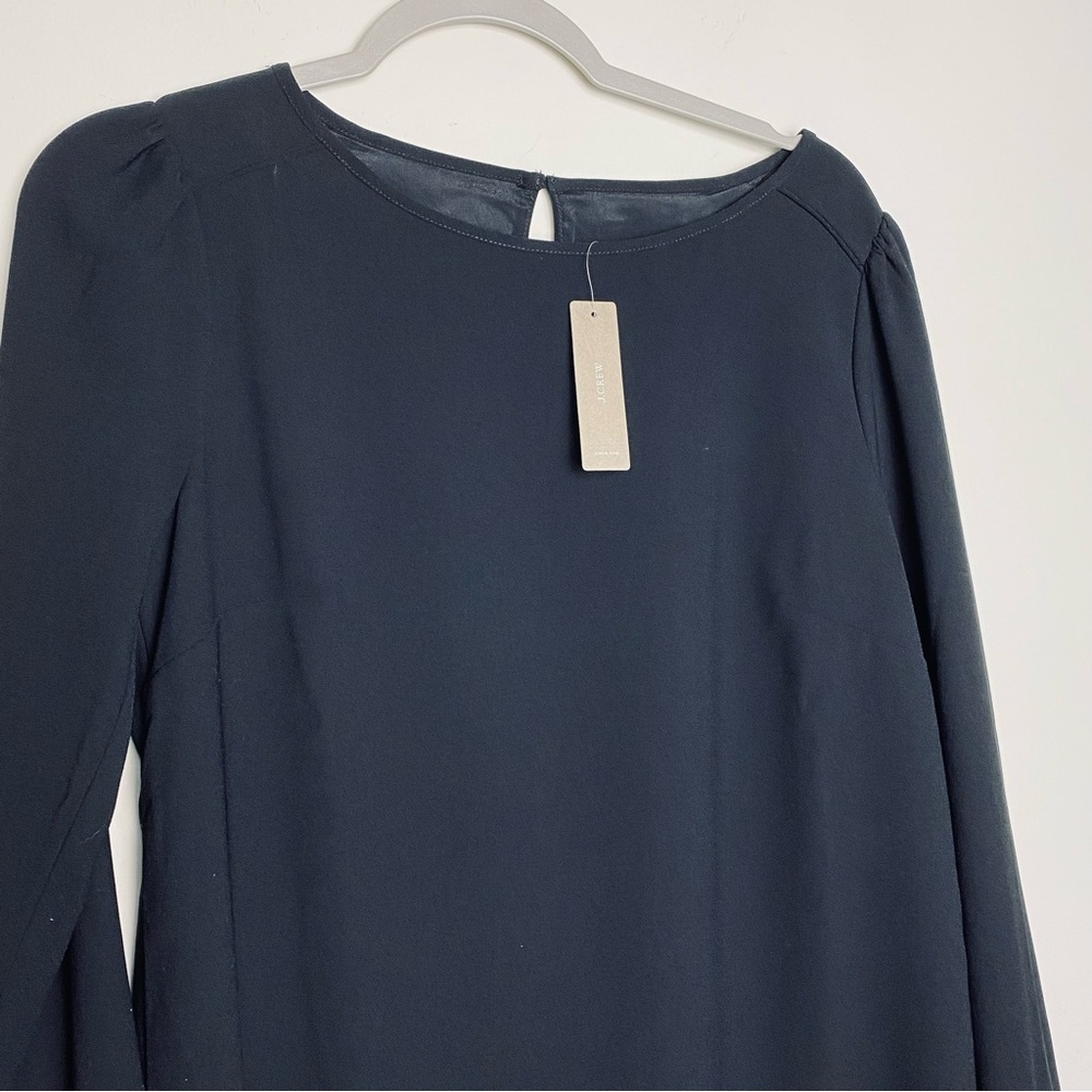 NWT J.Crew Long-Sleeve Shift Dress in Everyday Crepe Size  8